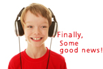 Image: Boy excited by some tunes.