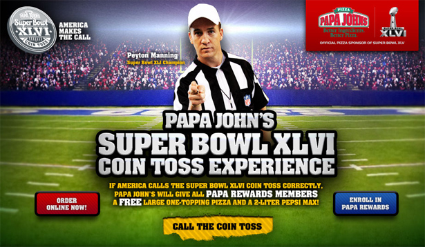 Papa John's Super Bowl Coin Toss